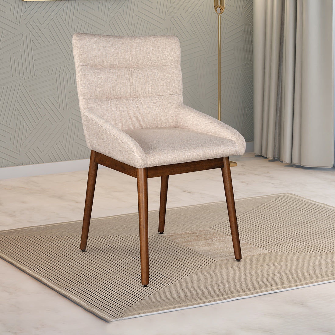 Sanddune Solidwood Dining Chair Set Of 2 in Walnut Colour