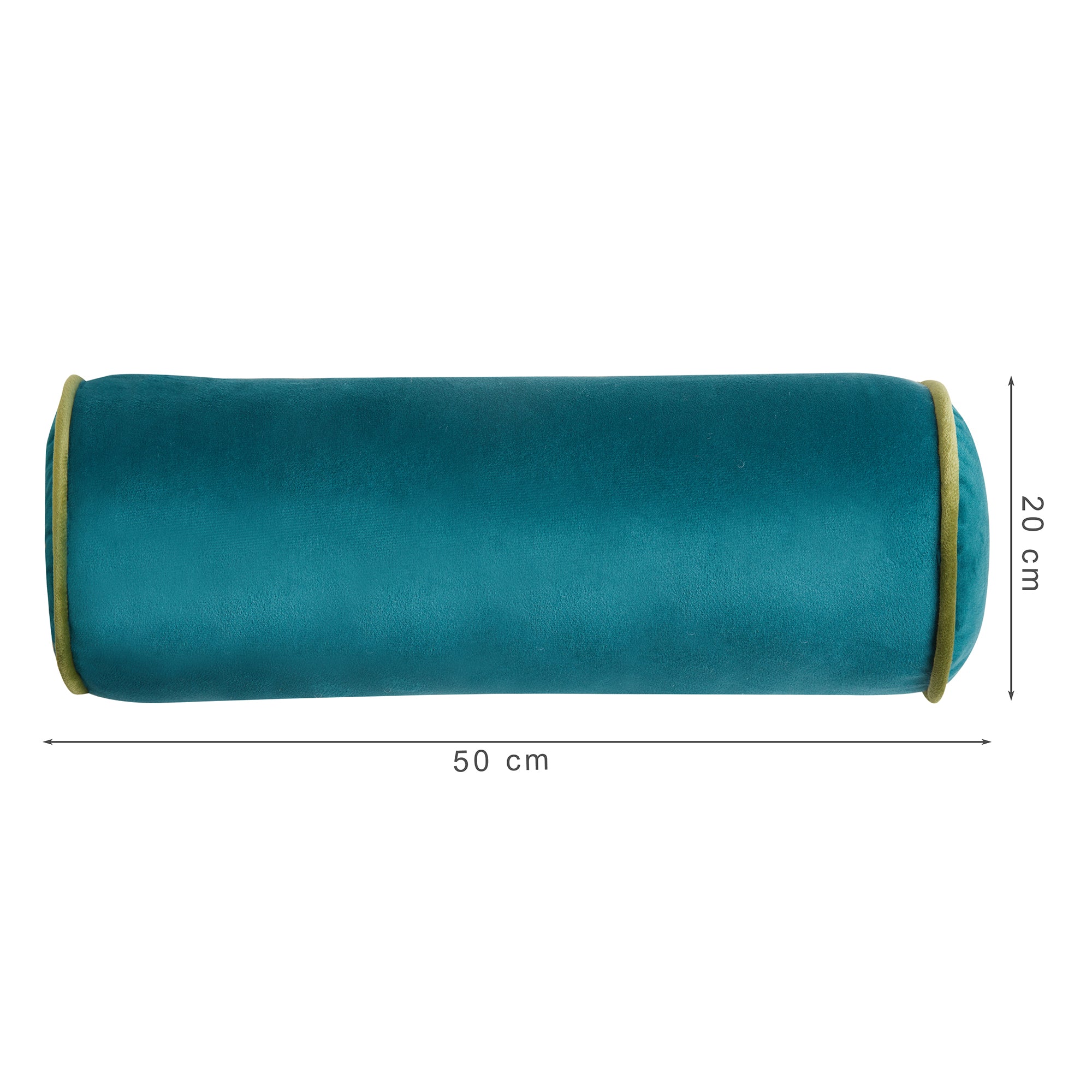 Fiesta Velvet Reversible Bolster 20x50 Cm in Teal Colour