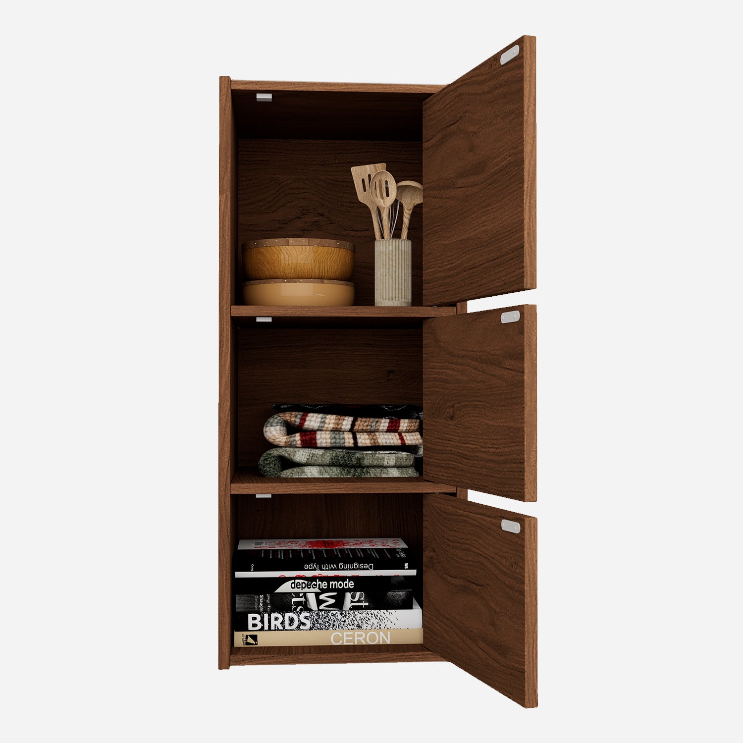 Albert Engineered Wood 3 Tier Cabinet in Oak Colour