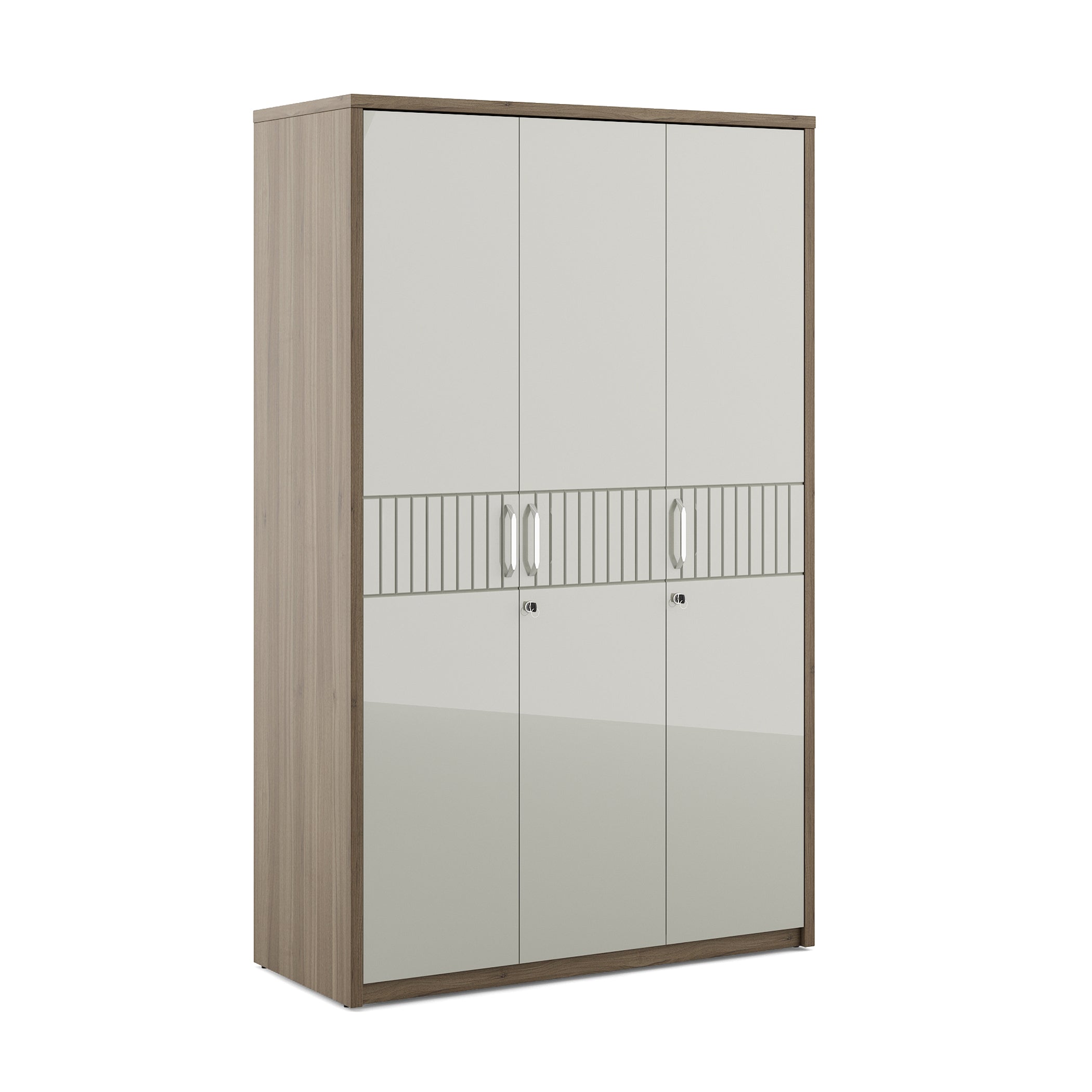 Cascade Three Door Wardrobe in Lyon walnut Colour