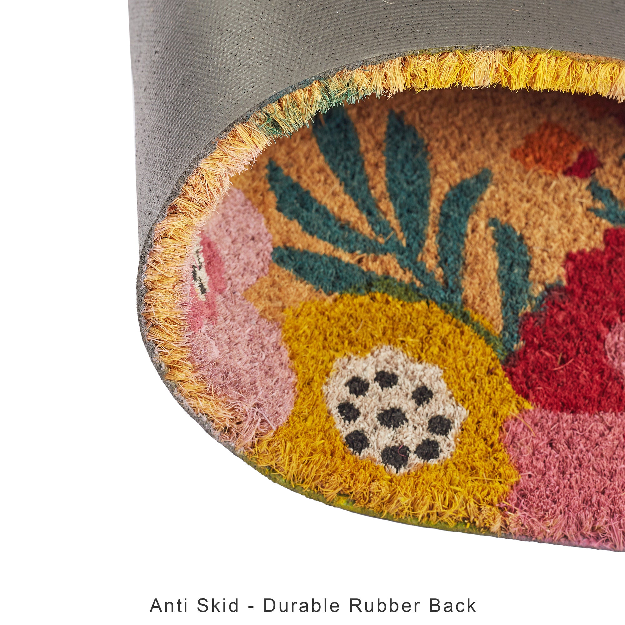 Natura  Floral Printed Coir Doormat 40x60 CM in Multi Colour