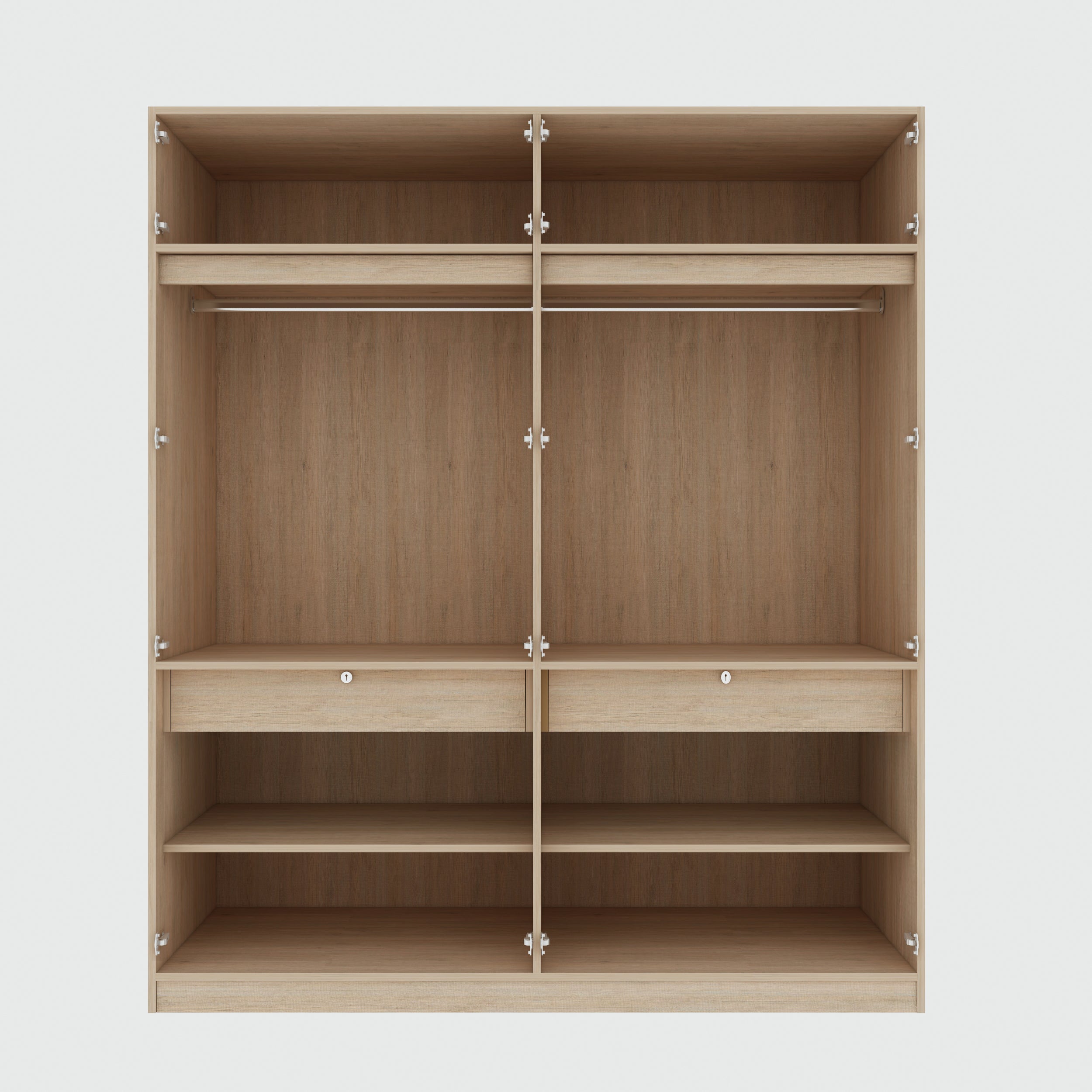 Jordan Four Door Wardrobe in Sonam Oak & White Colour