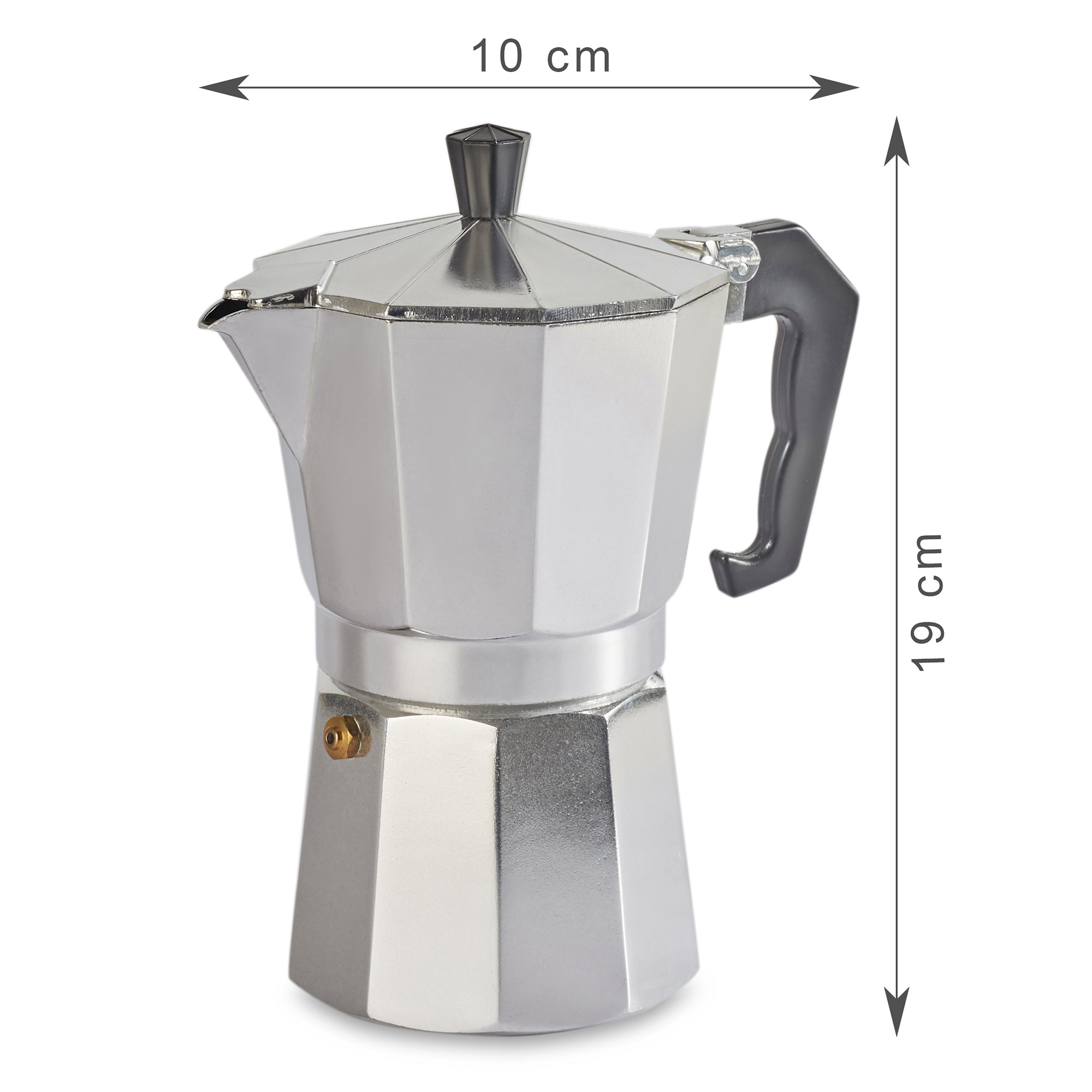 Brew Aluminium Moka Pot Coffee Maker 300 Ml in Silver Colour