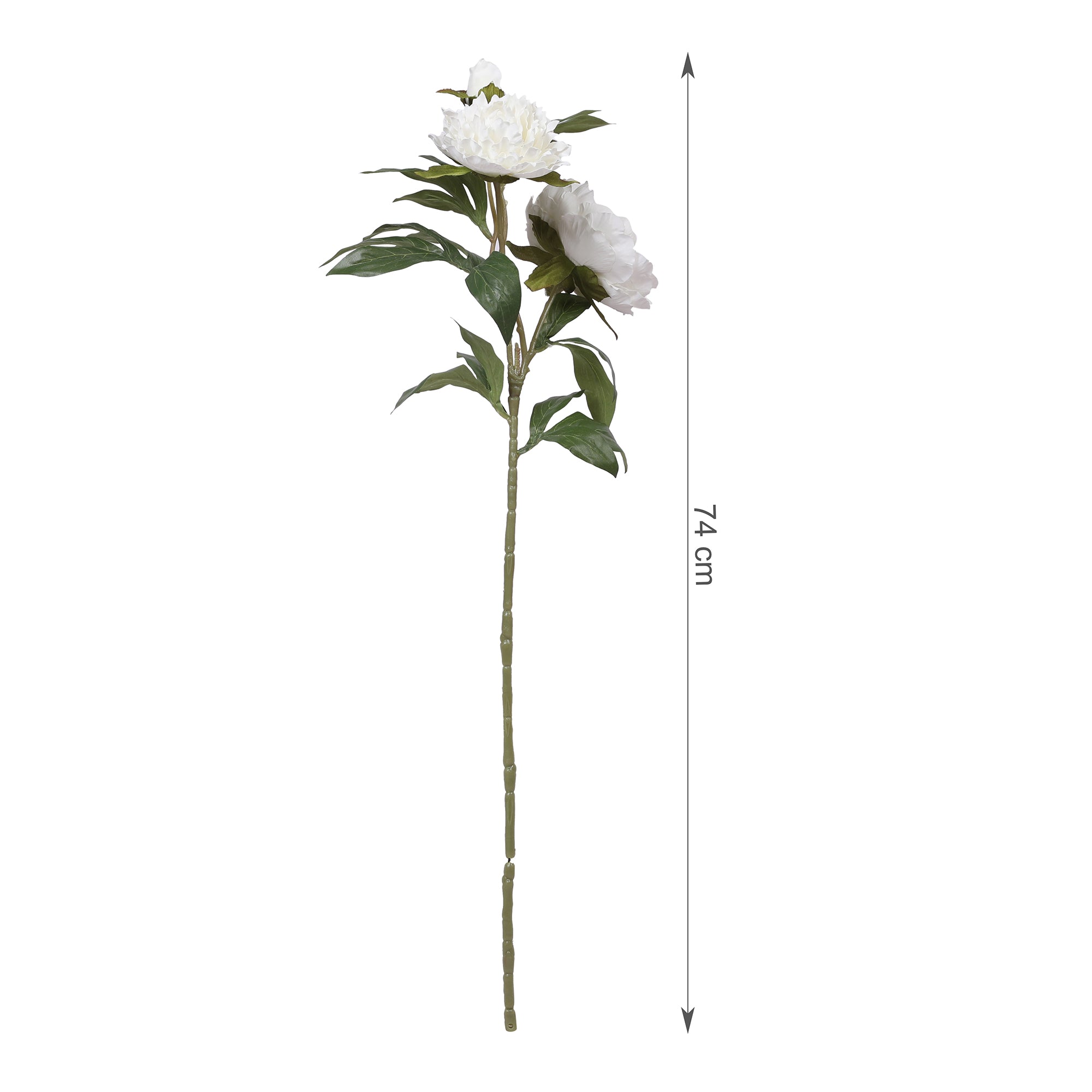 Blume Artificial Flower Peony Stem 74cm in White Colour By Living Essence