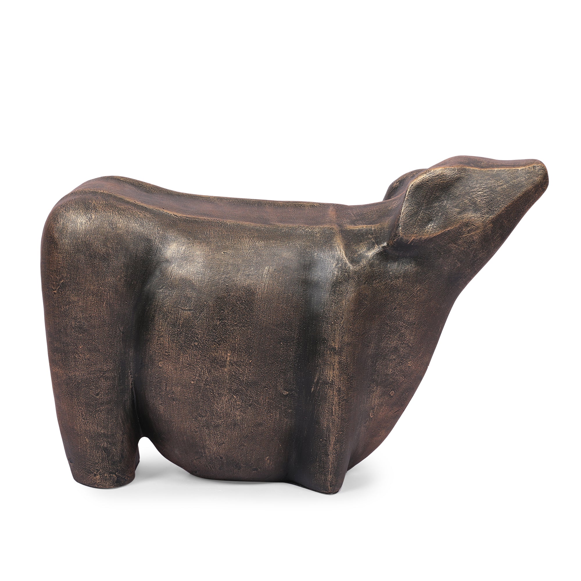 Stella Antique Finish Polyresin Contemporary Cow Table D&eacute;cor