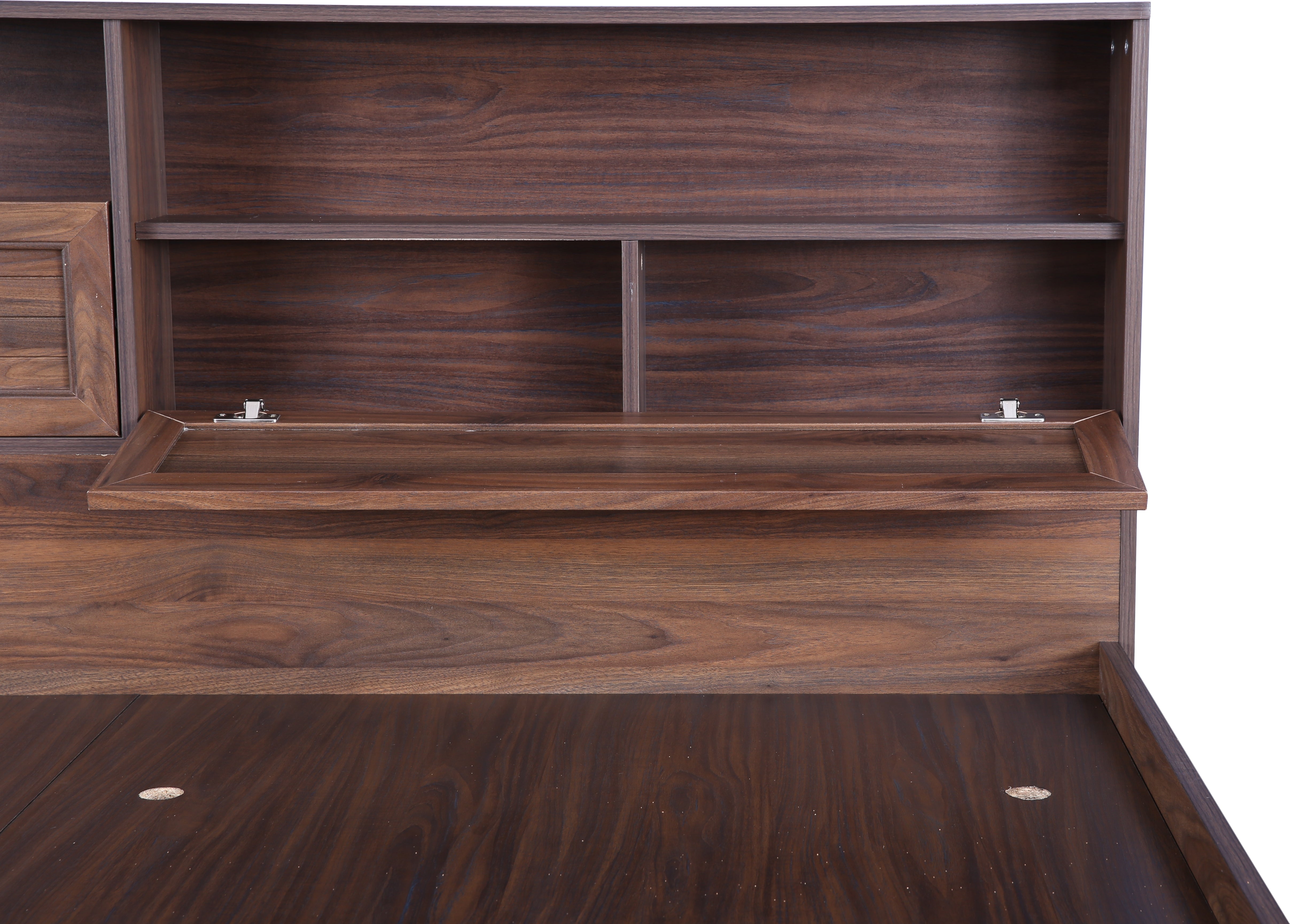 Alyssa Queen bed with Box storage in Wenge Colour