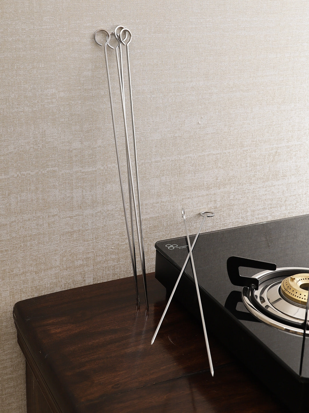 Barbeque Steel Skewers Sticks Large in Silver Colour