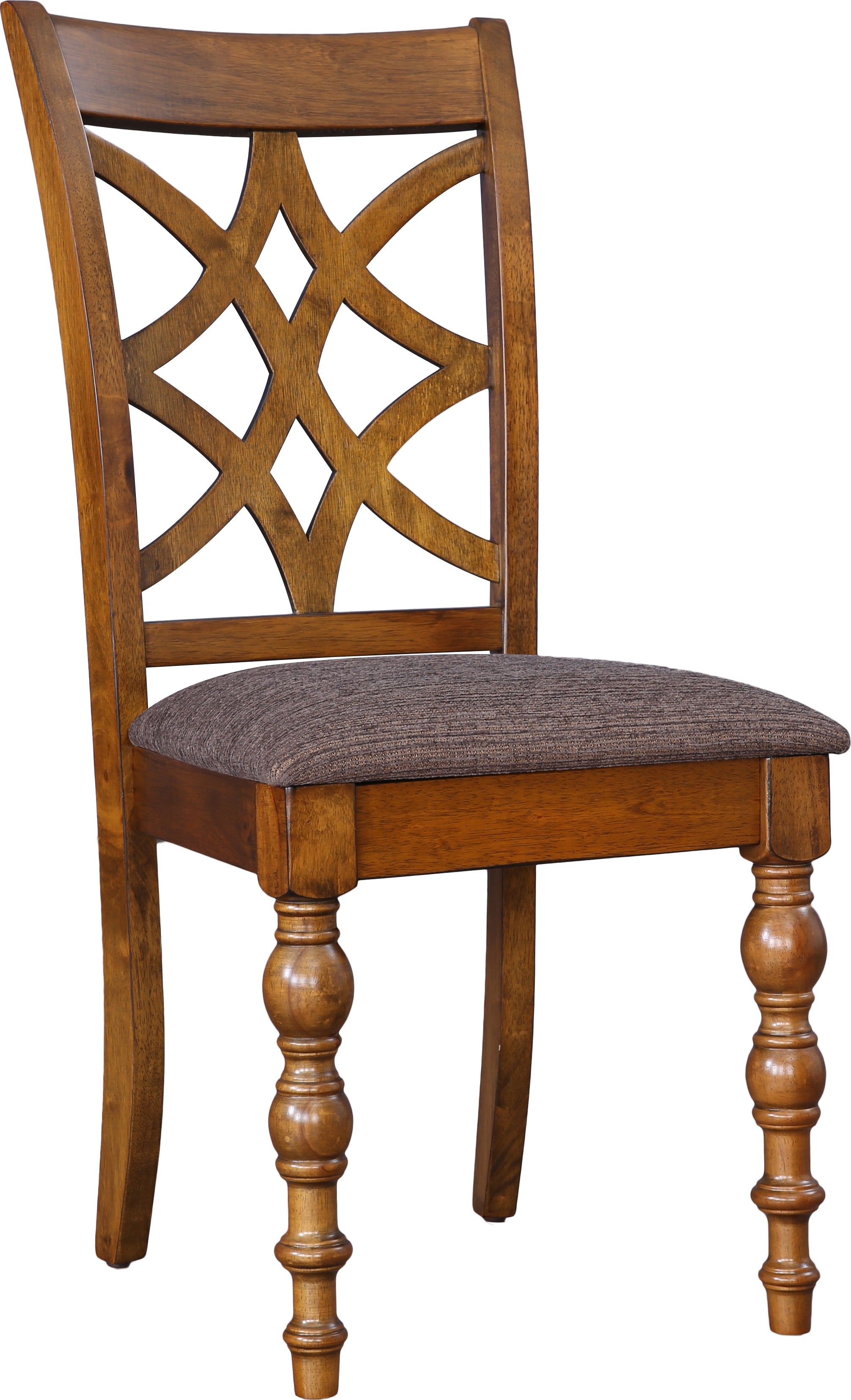 Tobago Solidwood Dining Chair Set of 2 in Antique Walnut Colour
