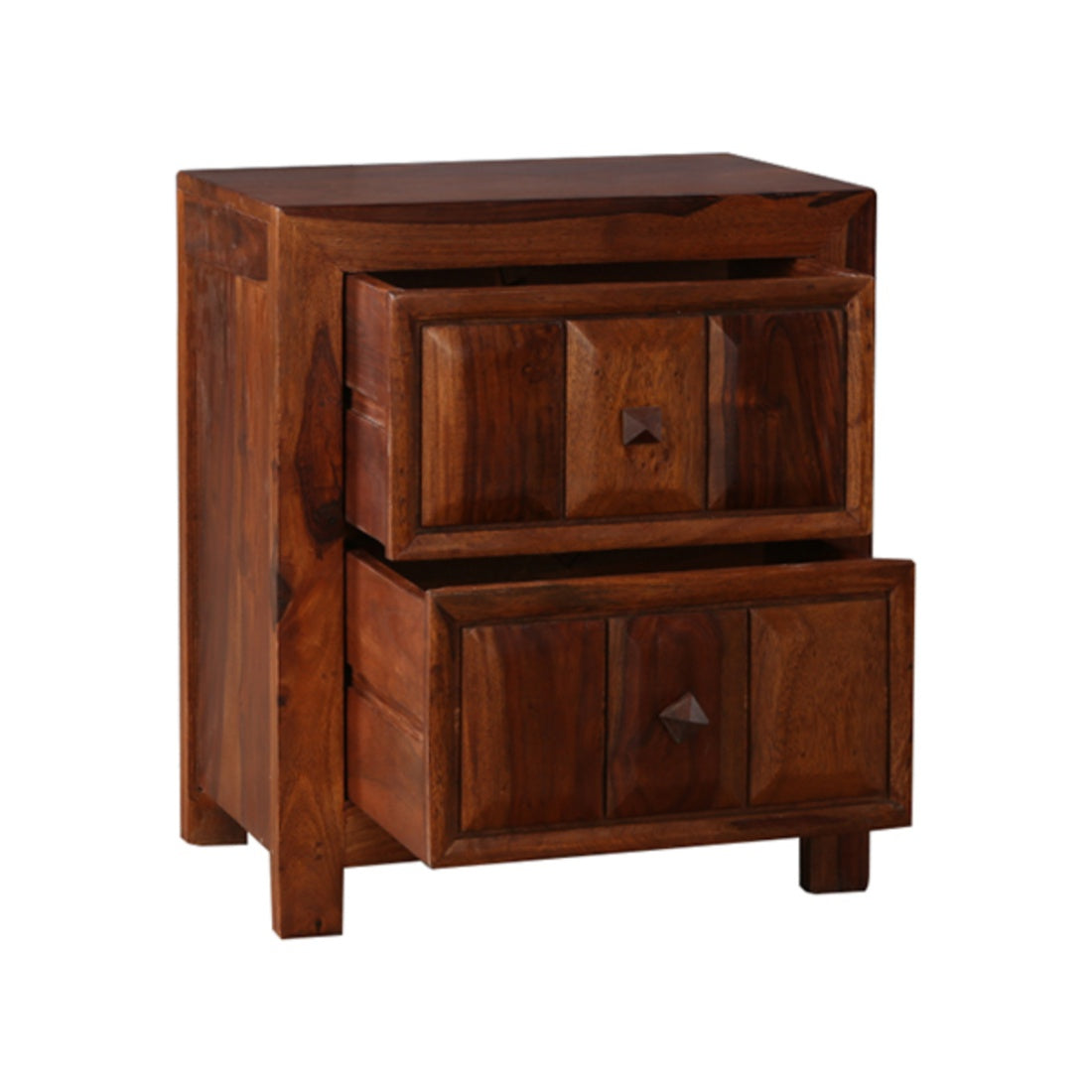 Woodrow Sheesham Wood(Rosewood) Night Stand in Honey Colour