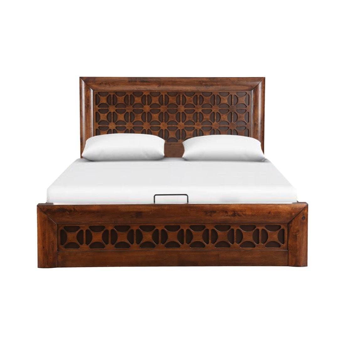 Casablanca Solidwood King bed with Hydraulic storage in Walnut Colour