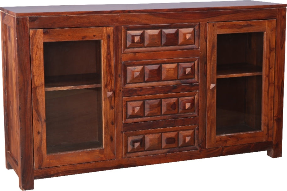 Woodrow Sheesham Wood(Rosewood) Storage Sideboard in Honey Colour