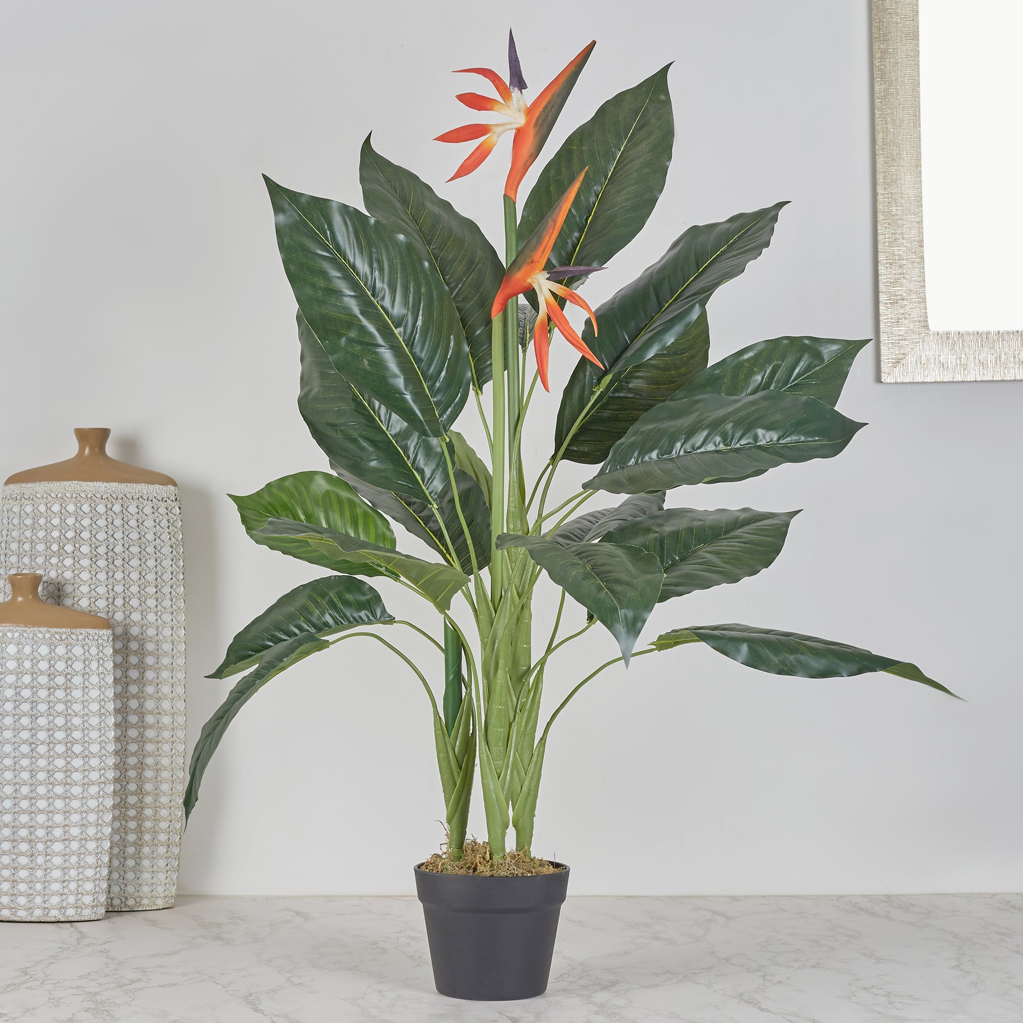 Ilana Artificial Paradise Bird Potted Plant 100Cm in Green Colour