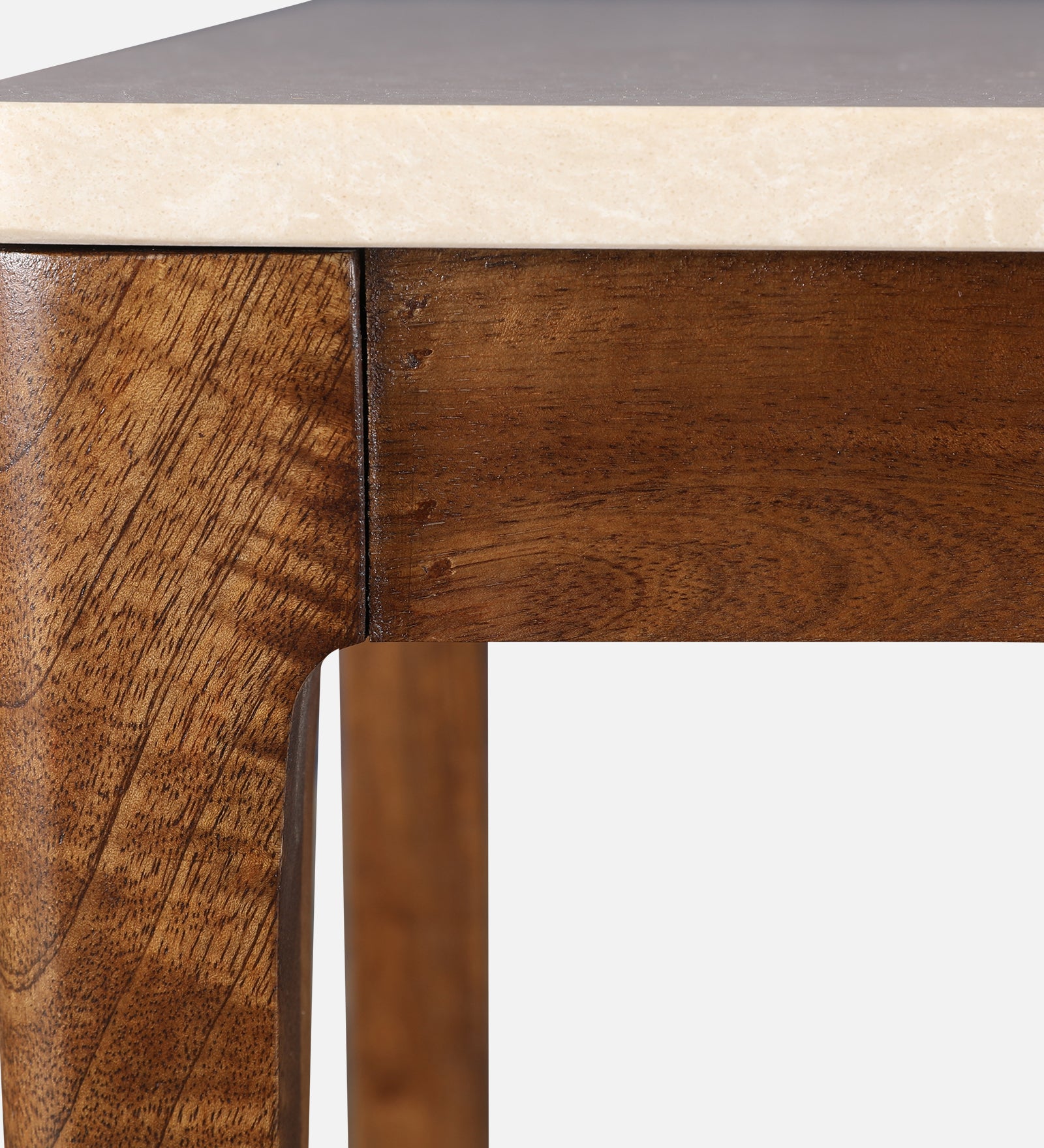 Siam Acacia Wood Side Table in Beige Colour