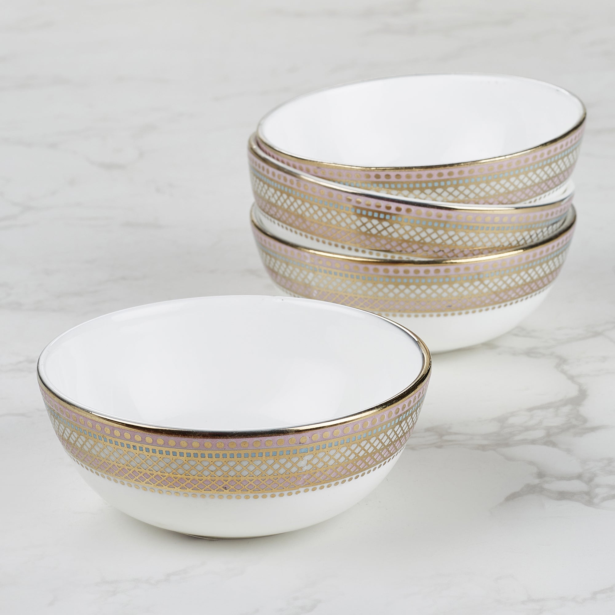 Amour Charlotte Bone China Veg Bowl 10 Cm in White Colour