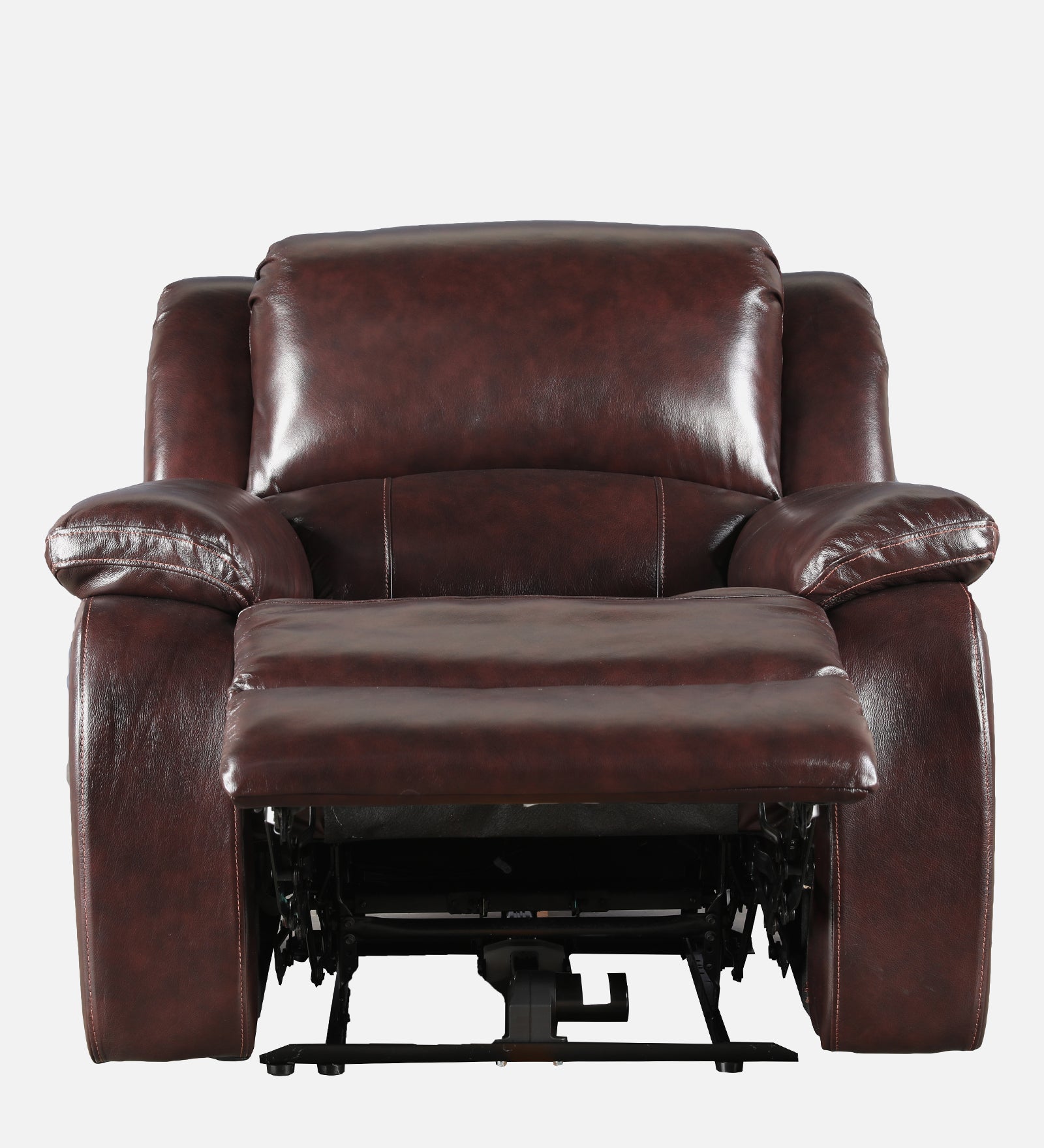 Rhine Half Leather Single Seater Electric Recliner in Brown Colour