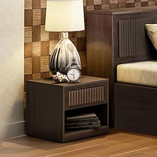 Tiago Engineered Wood Bedside Table in Wenge Colour
