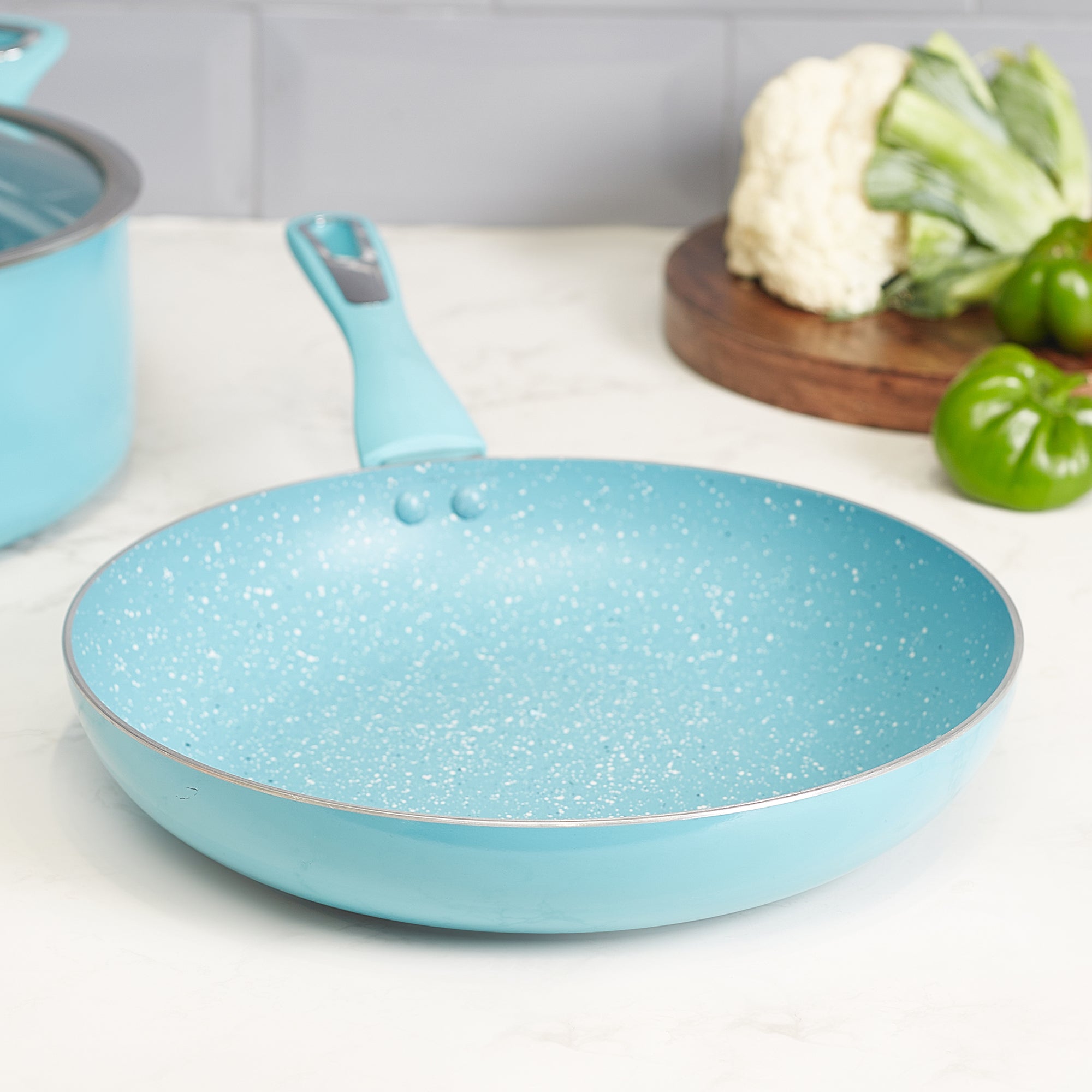 MasterCook+ 100% Virgin Aluminium Non-Stick Fry Pan 24cm in Teal Colour