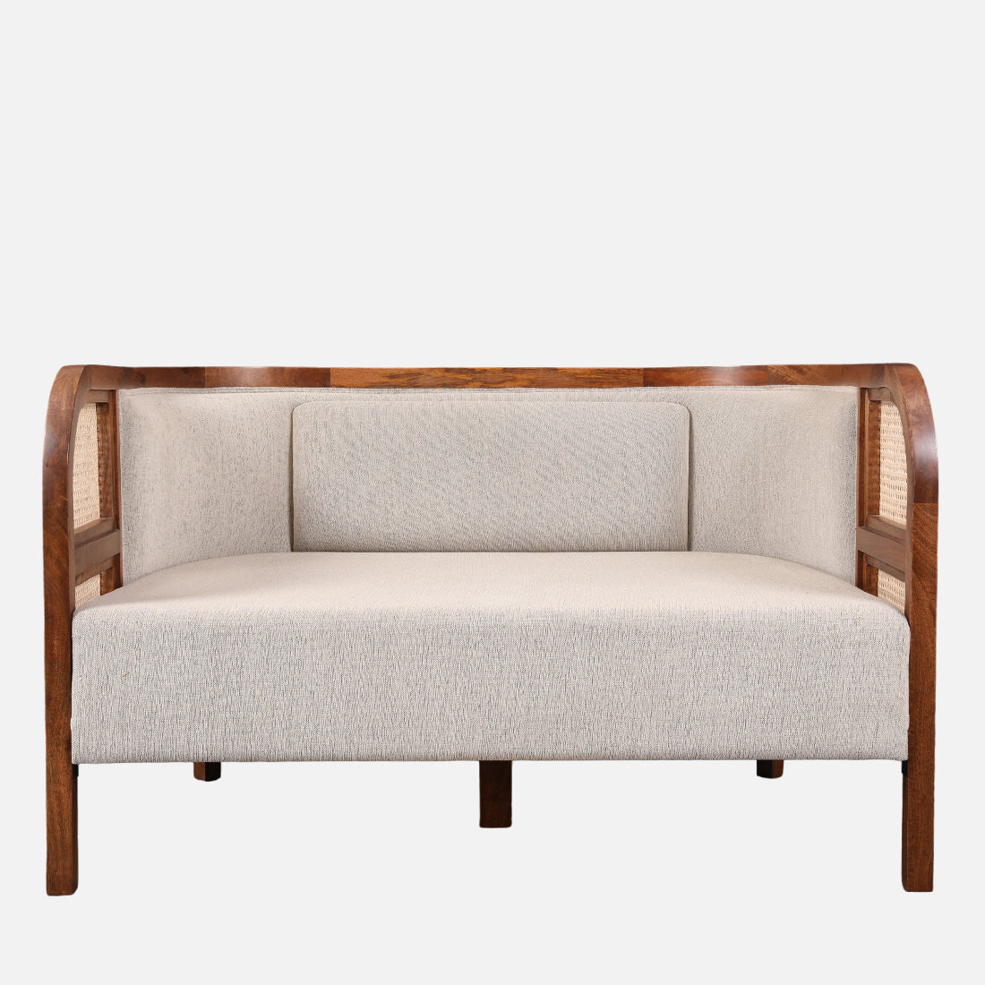 Siam Solidwood Two Seater Sofa in Beige Colour