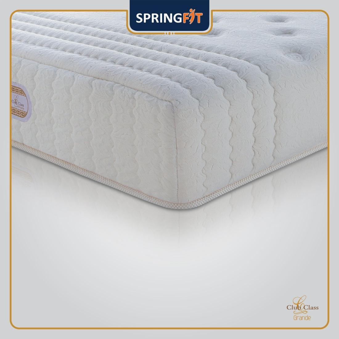 Club Class Grande Pocket Spring King Mattress 78x72x6 Inch in White Colour