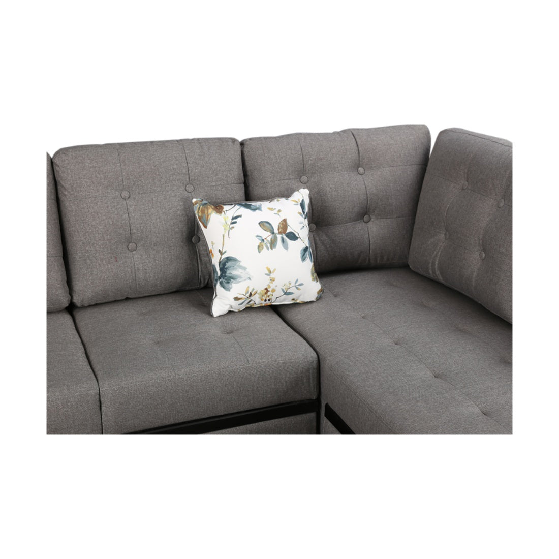 Garcia Fabric 3 Seater Sofa With Left Hand Side Lounger in Grey Colour
