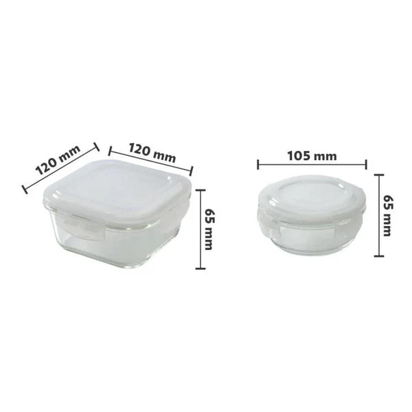 Borosil Daisy Lunch Box Set Of 4