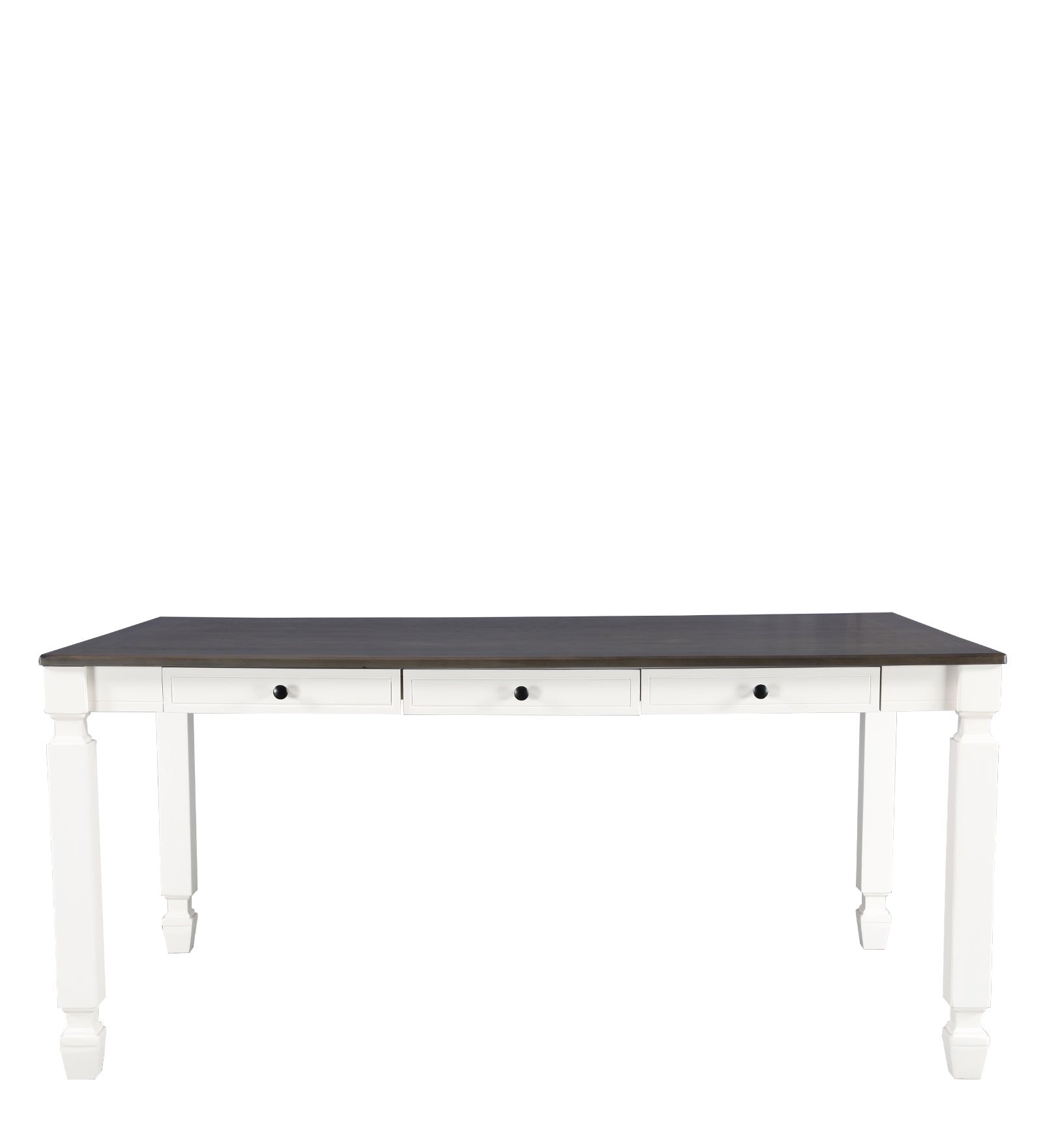 Wisp Rubber Wood Six Seater Dining Table in Antique White Colour