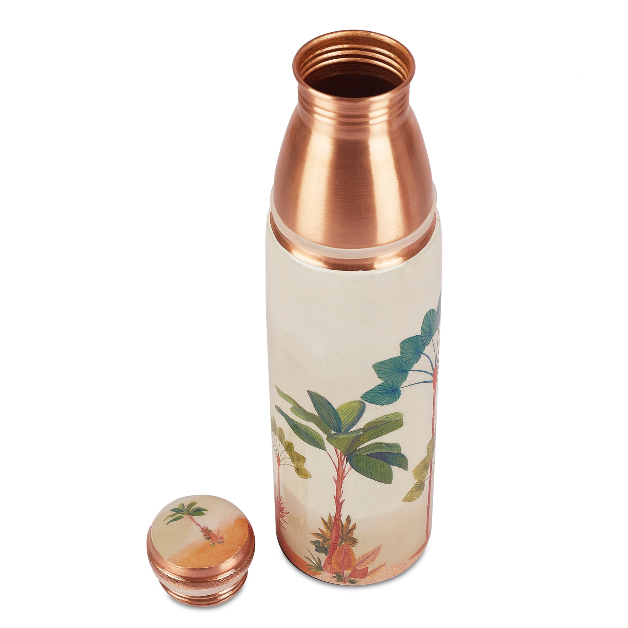 Oasis Copper Copper Bottle (1 Liter) & Tumbler (300ml) Set of 3 in Multi Colour