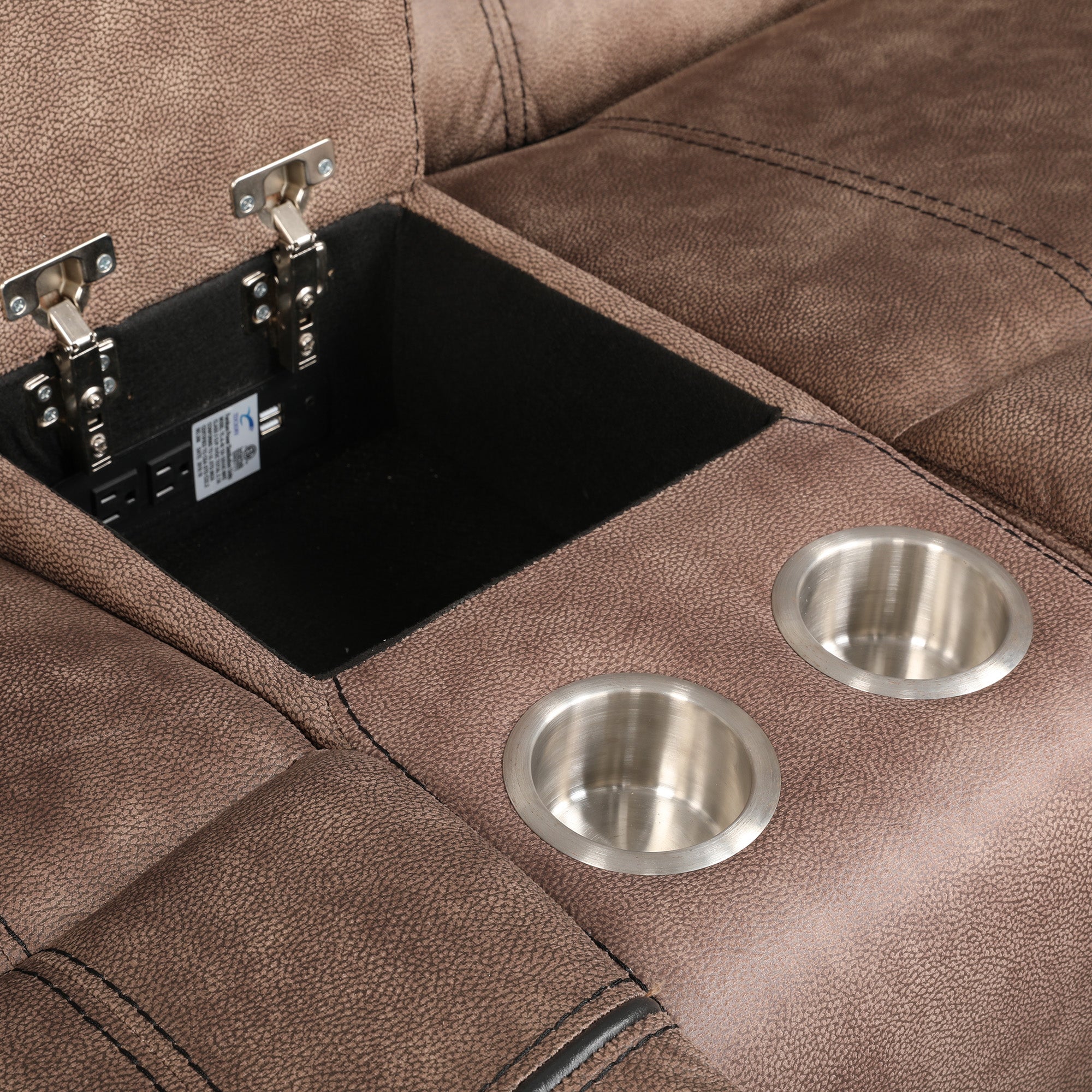 Enfield Fabric 2 Seater Recliner in Brown Colour