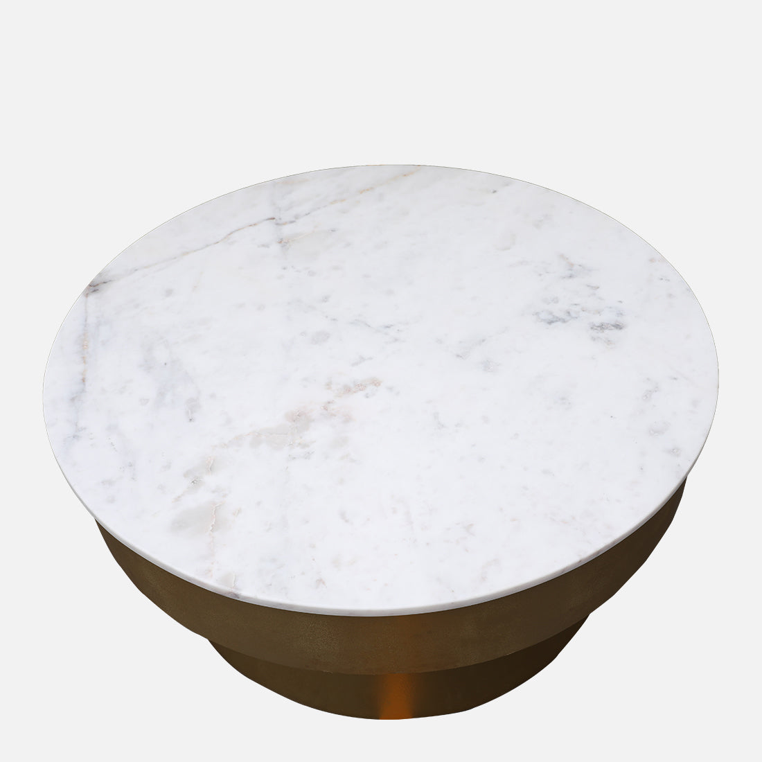 Joanna Marble & Iron Center Table in White & Gold Colour
