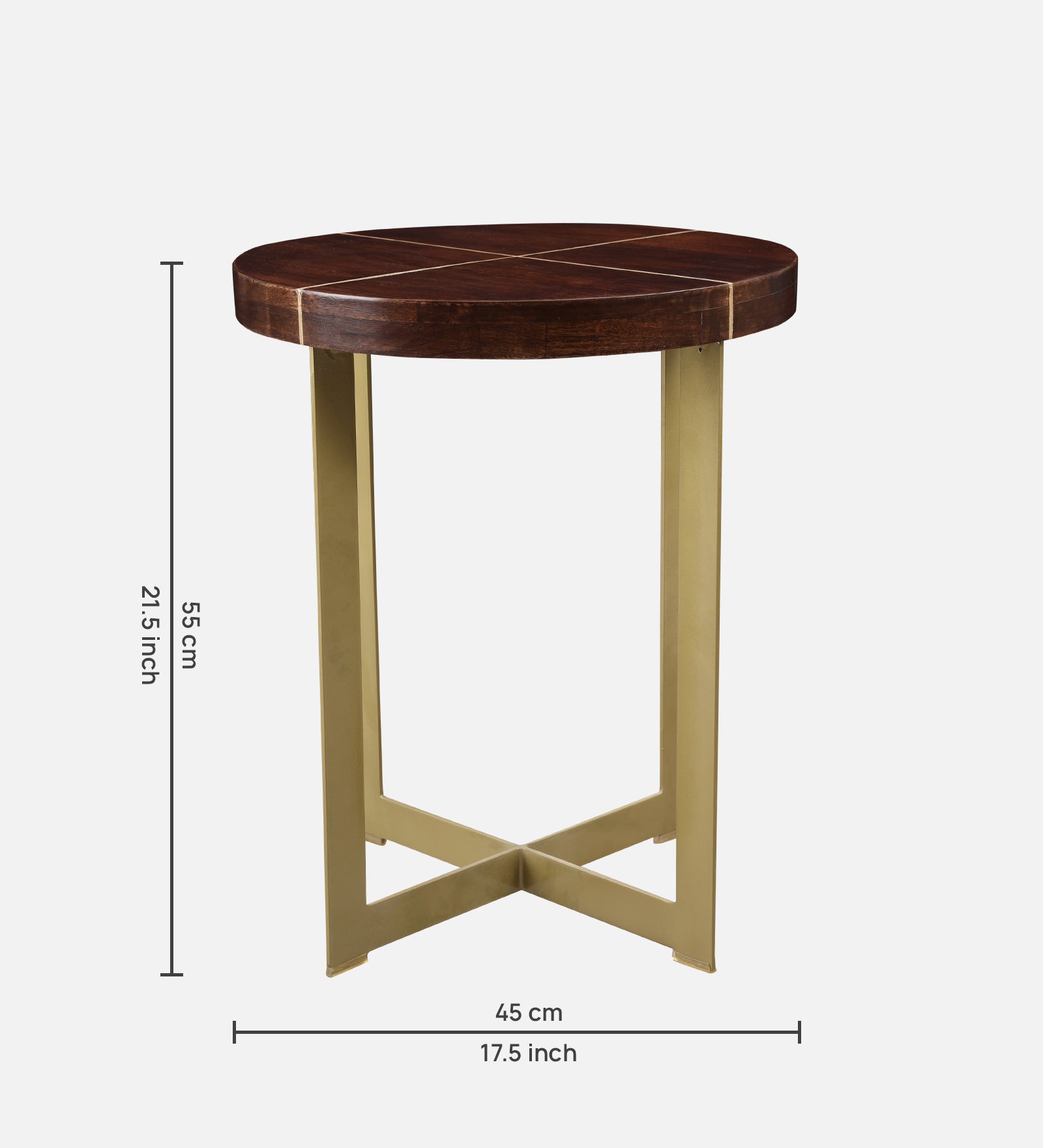 Augustin Solid Wood Side Table in Walnut Colour