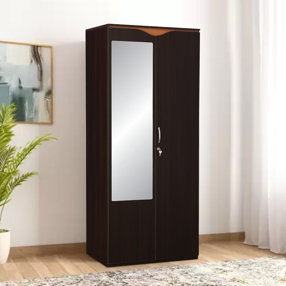 Swirl Two door Wardrobe in Dark Oak Colour
