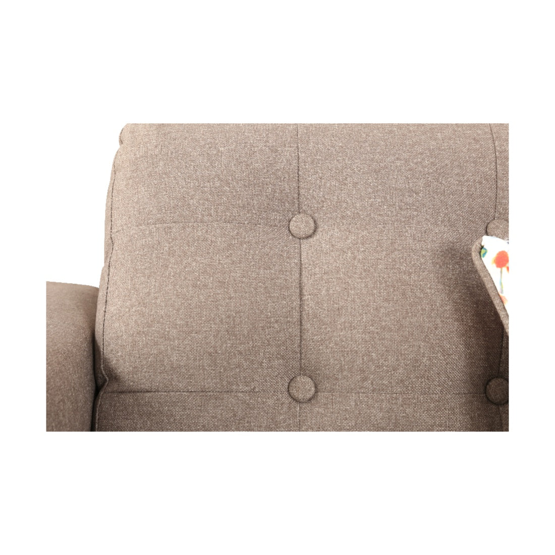 Garcia Fabric 3 Seater Sofa With Left Hand Side Lounger in Brown Colour