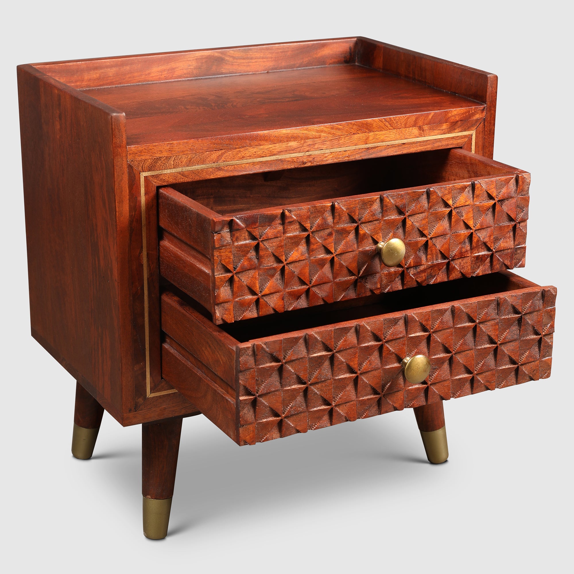 Phoolkari Night Stand in Honey Colour