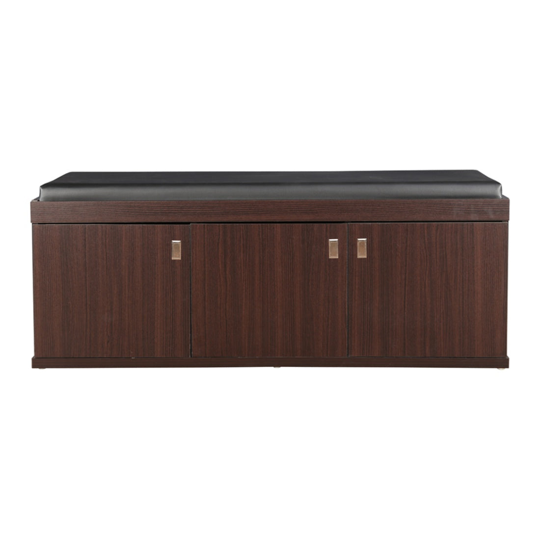 HomeTown Engineered Wood 3 door Shoe Rack with Seat in Wenge Colour
