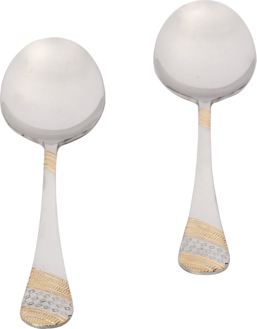 Fns Imperio Steel Serving Spoon Set 2 Pc in Multi Colour