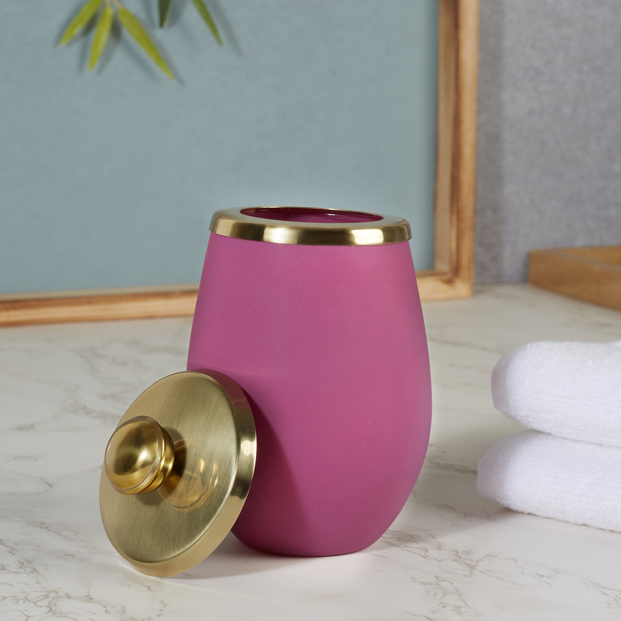 Emilia Glass Frosted Colored Tumbler in Plum Colour