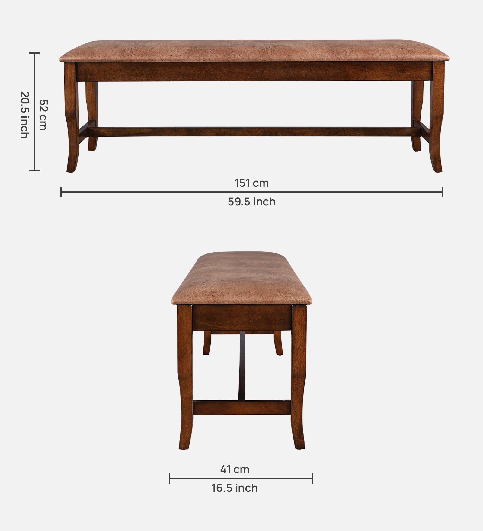 Nexus Marble Finish Six Seater Dining Set With Bench in Antique Cherry Colour