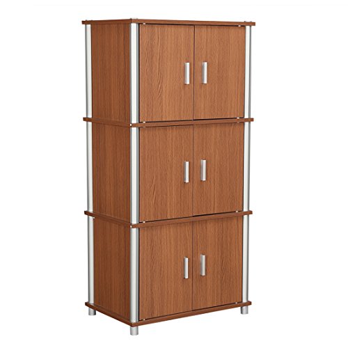 Jacob Engineered Wood 3 Tier Multipurpose Cabinet in Oak Colour