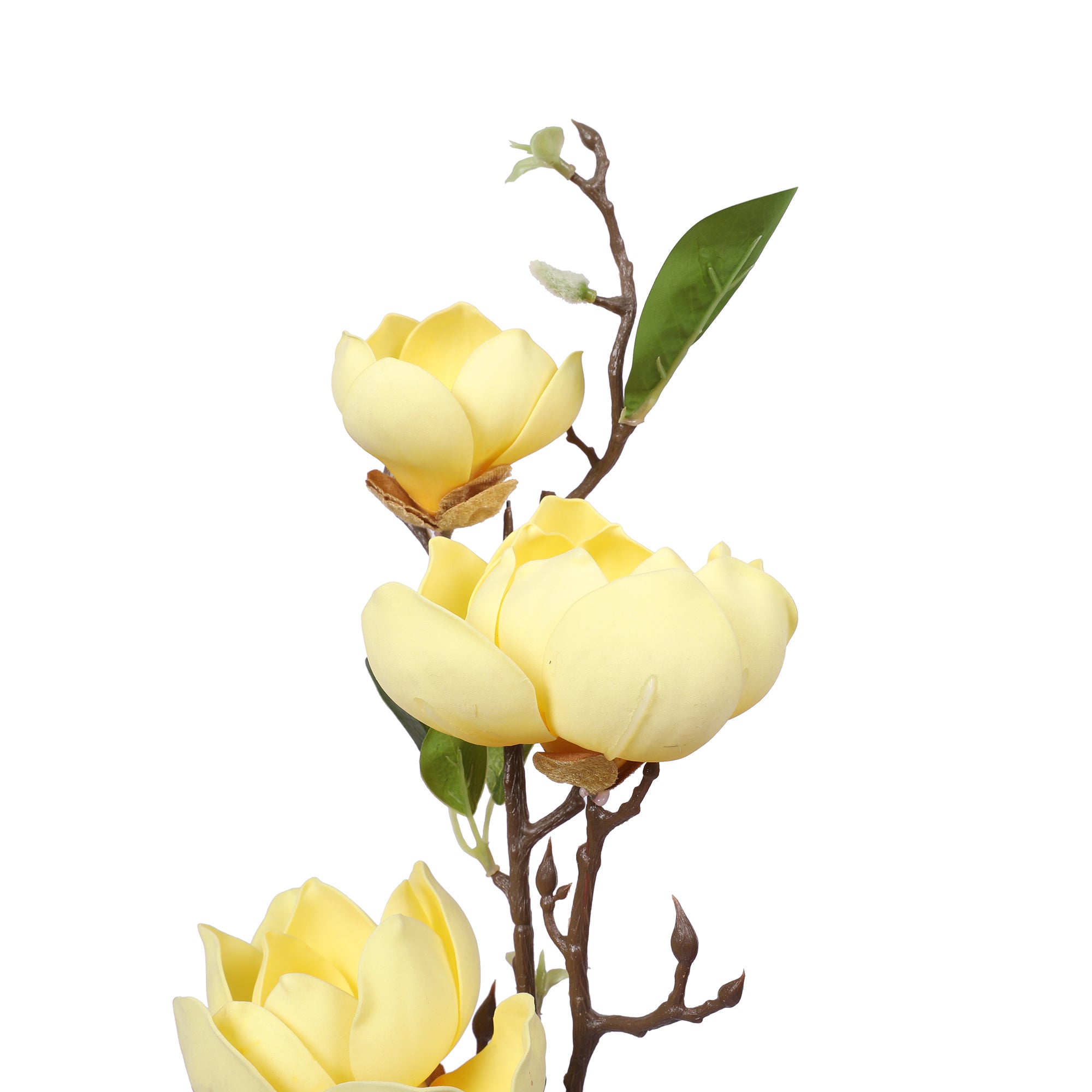 Blume Artificial Flower Magnolia Stem 94cm in Yellow Colour By Living Essence