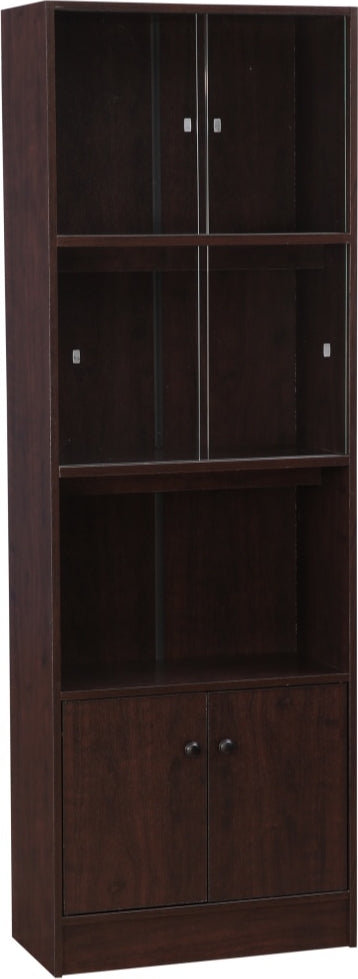 Lara Engineered Wood Medium Book Shelf in Wenge Colour