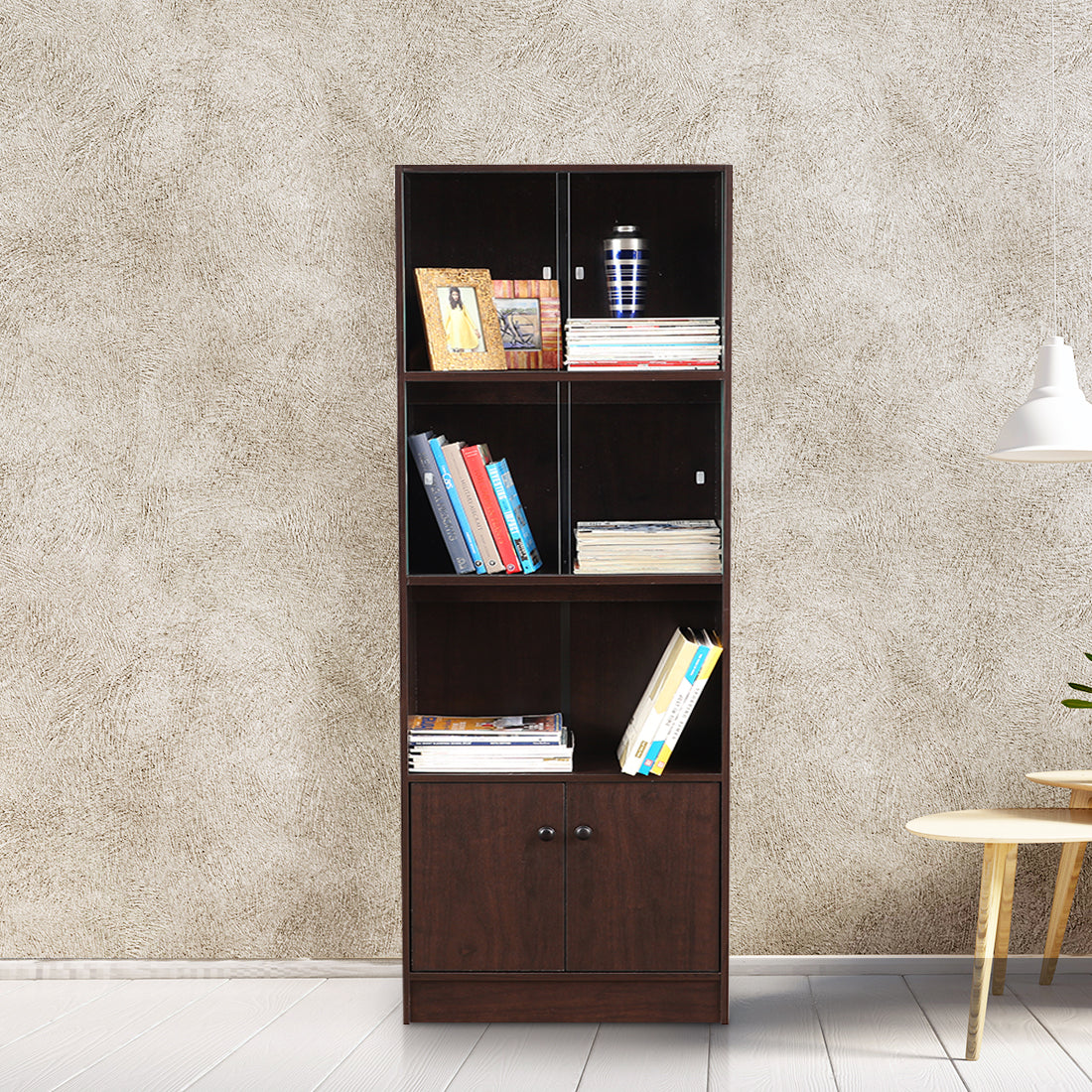 Crony Engineered Wood Medium Book Shelf in Wenge Colour