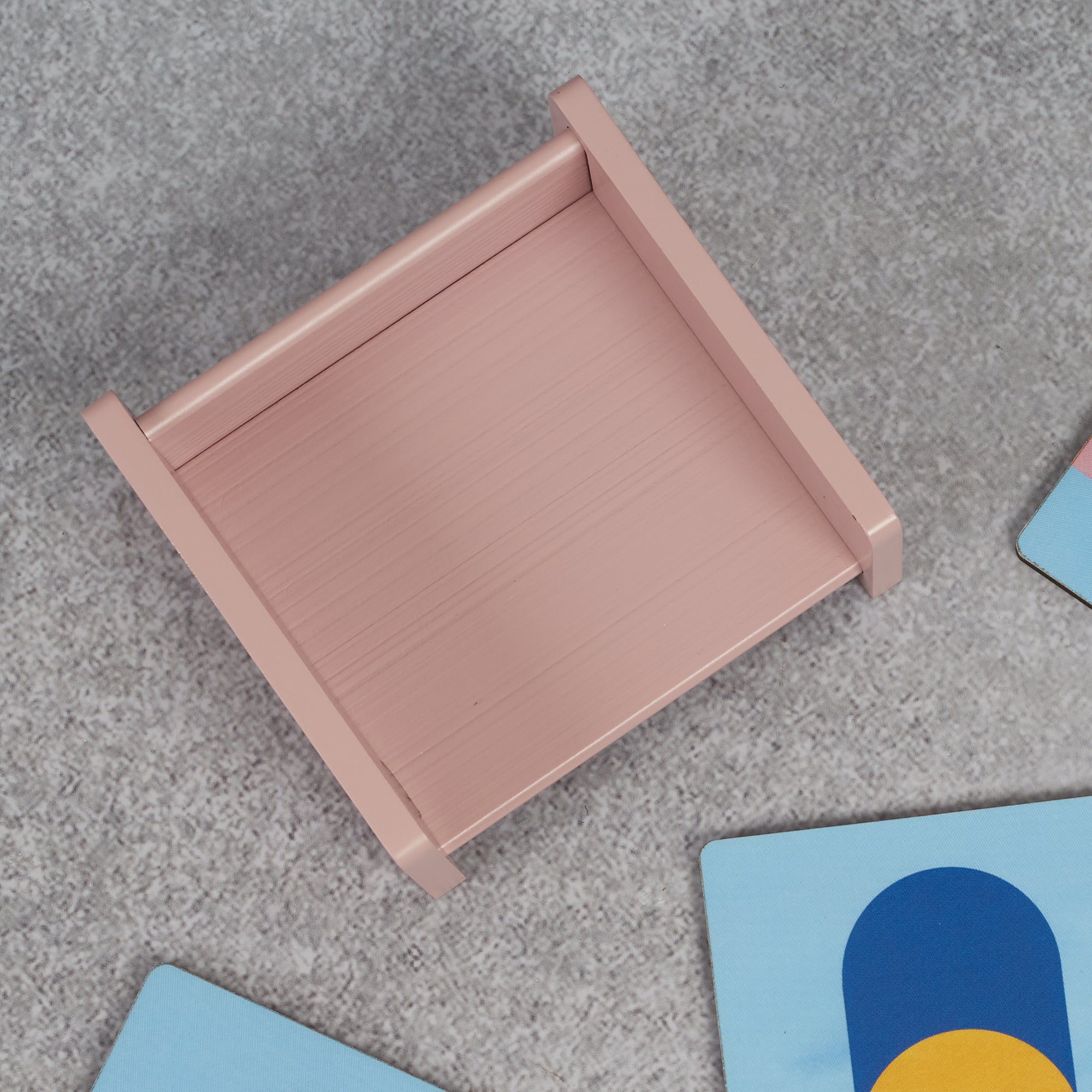 Print Moden Pop Pink Engineered Wood Coaster Set Of 6 in Pink Colour