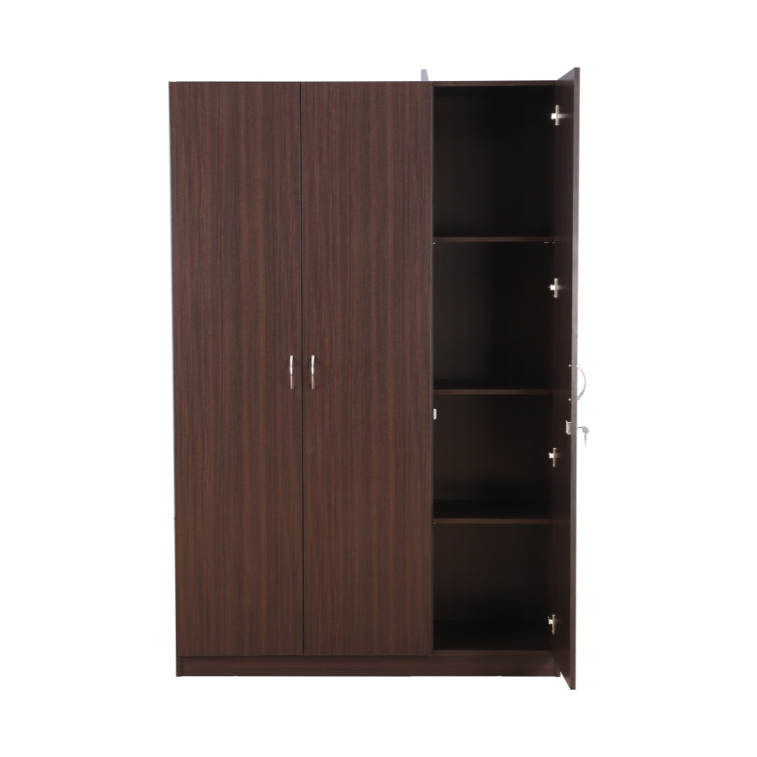 Willy Engineered Wood 3 door wardrobe in Walnut Colour