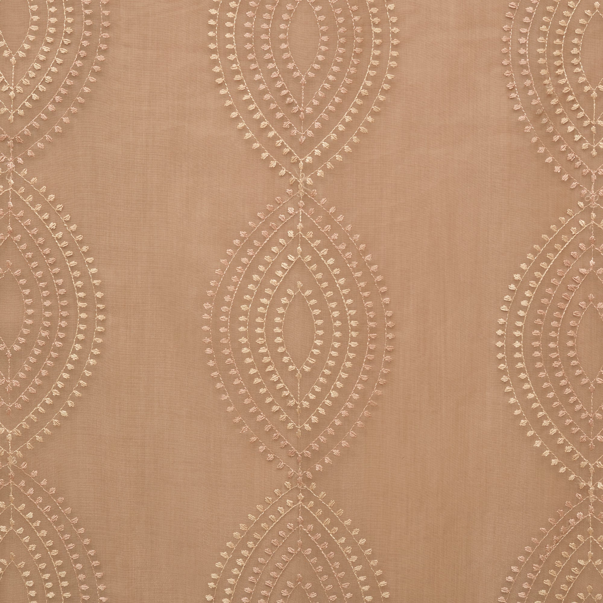 Amour Set Of 2 Embroidered Double Layered Window Sheer Curtains 5 Feet in Gold Colour