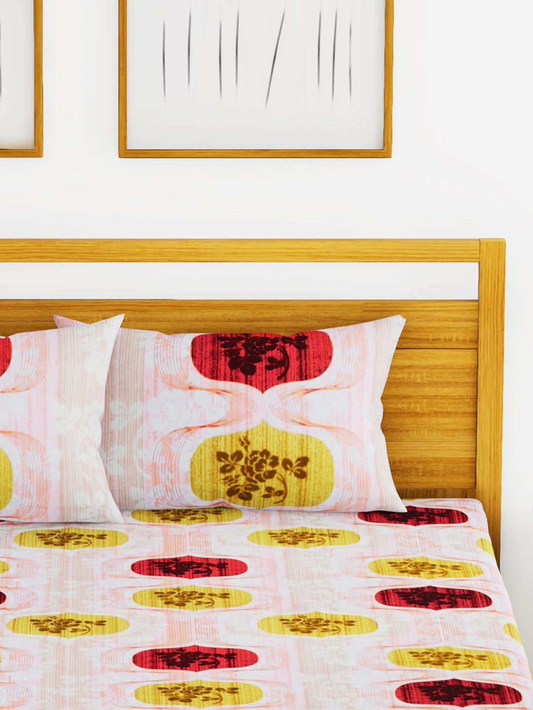 Essenza Cotton King Bed Sheet 220X254 CM in Pink Colour