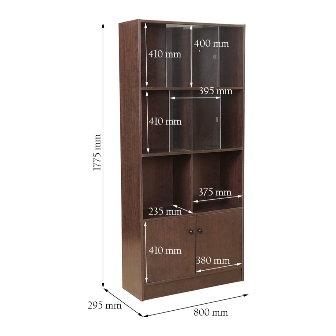 Crony Engineered Wood Large Book Shelf in Wenge Colour