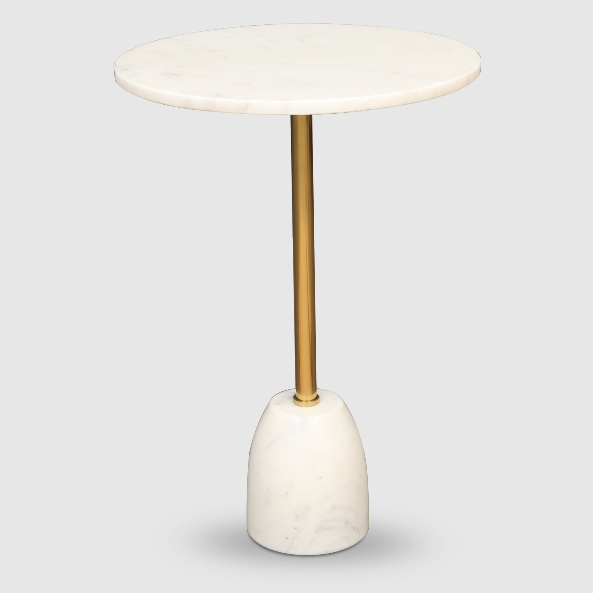 Julios Metal Side Table in Gold & White Colour