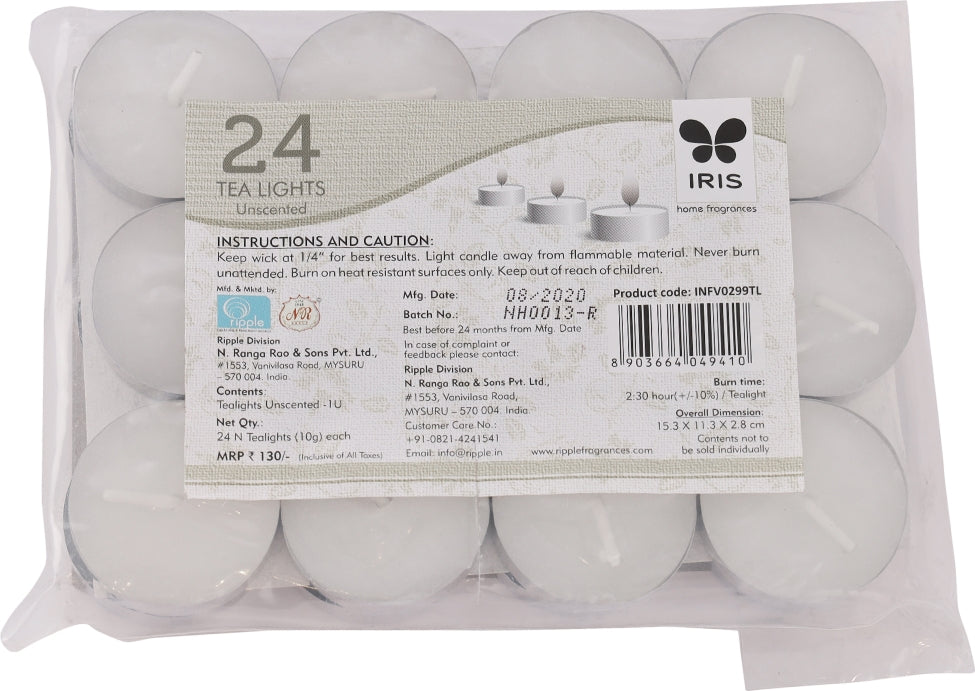 Tealight Candle Pack Of 24 in Unscented Colour