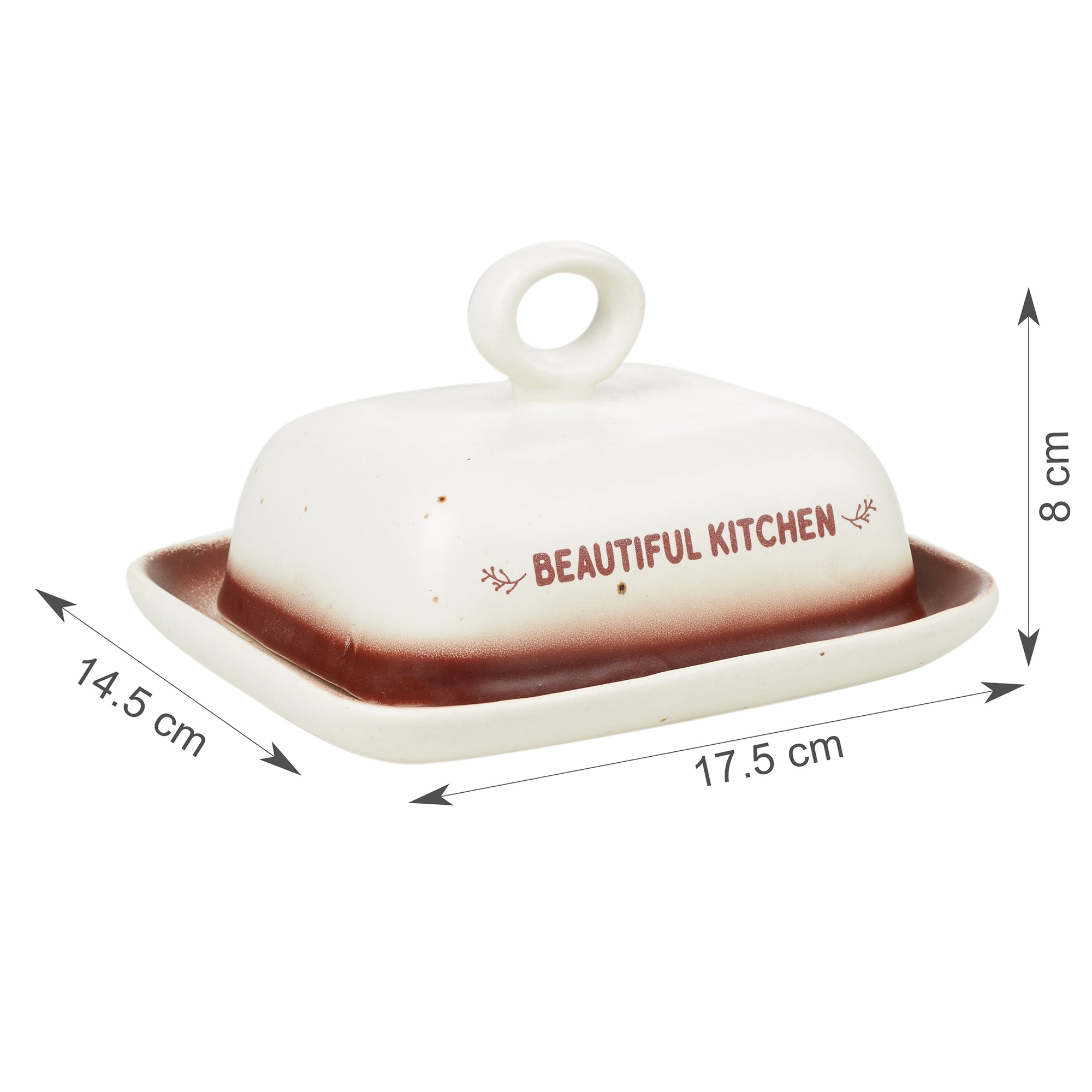 Beautiful Kitchen Studio Pottery Stoneware Butter Dish in Beige Colour