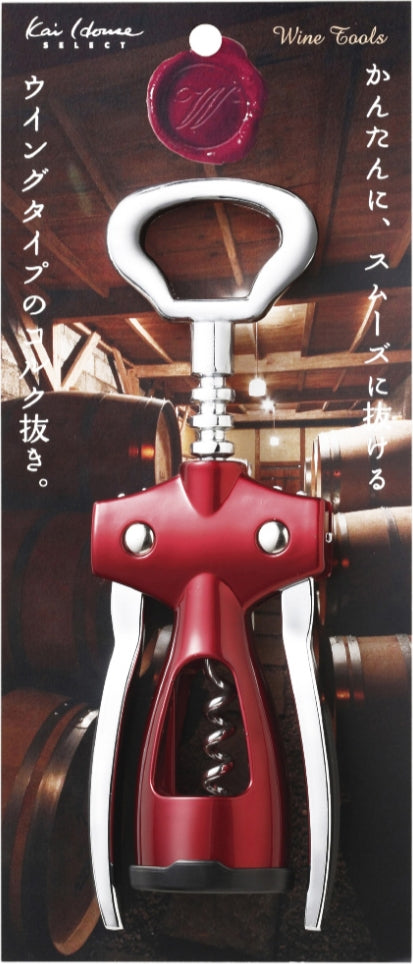 Wine Cork Screw (Wing) Stainless steel Wine Cork Screw in Red Colour